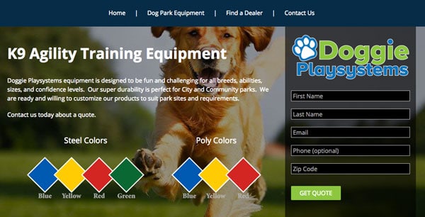 Landing Page Example - plumThumb Website Design & Hosting